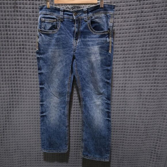 Buckle Black No3 Jeans 32x32 Y2K Mens Acid Wash Low Rise Stretch Grunge Rock VTG - Picture 1 of 16